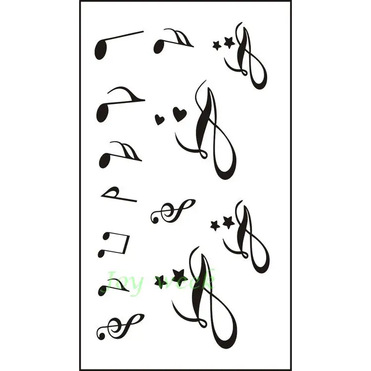 Водонепроницаемая Временная тату-наклейка музыкальная нотка для ушей тату флэш