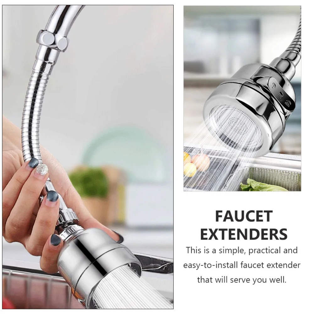 

2Pcs Kitchen Anti-Splashing Rotate Water Outlet Sprayer Heads (Silver)
