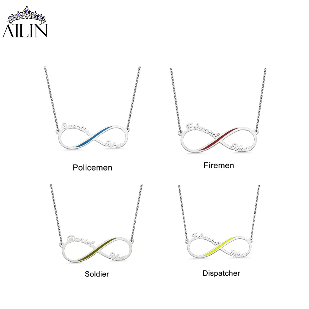 AILIN Прямая поставка персонализированное стальное серебряное ожерелье с именем