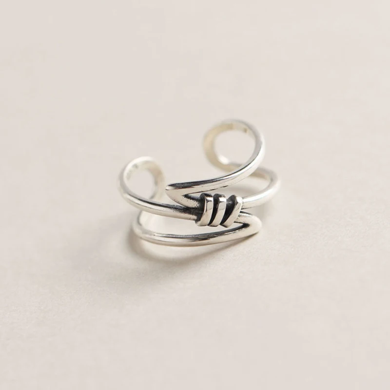 

Female Resizable Opening Rings Men Women Retro Personality Thai Dating Rings Knotted Woven Jewelry M25