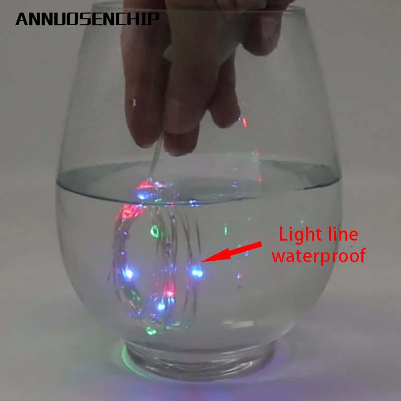 Хит 3 м 4 5 светодиодный креативный 7 цветов кнопка батарейный блок медная лампа