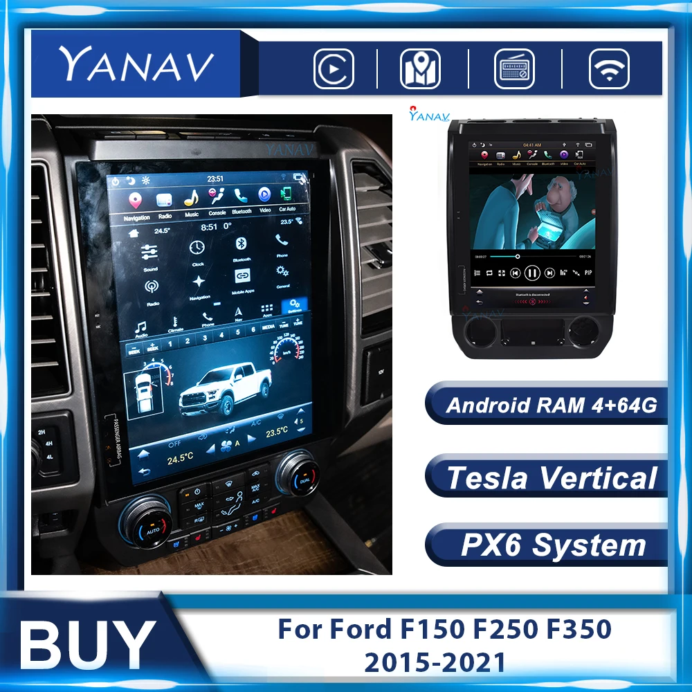 2 Din Android стереоприемник автомобильное радио для Ford F150 F250 F350 2015 2021 Автомобильный