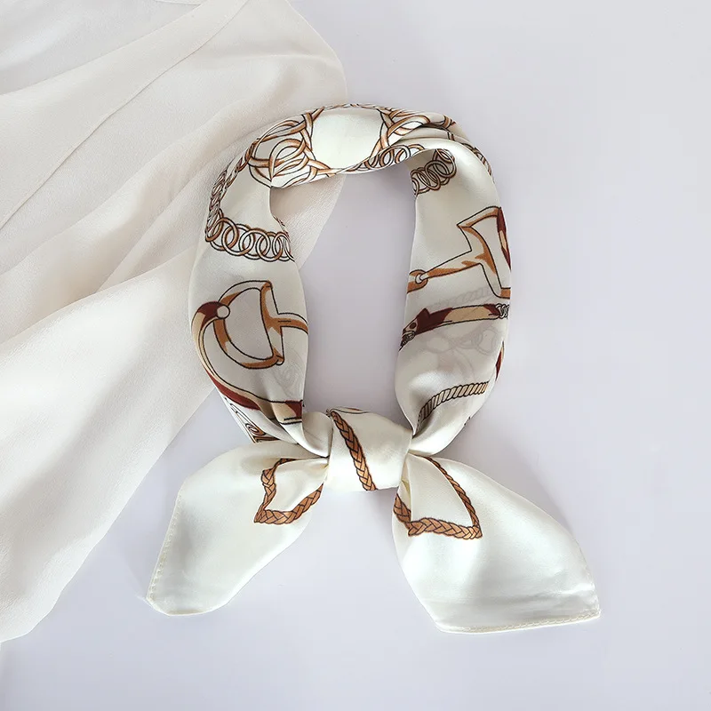 

Fashion Kerchief Hair Scarf For Women Neckerchief Floral Print Silk Satin Head Scarfs 60*60 cm Square Neck Scarves For Lady
