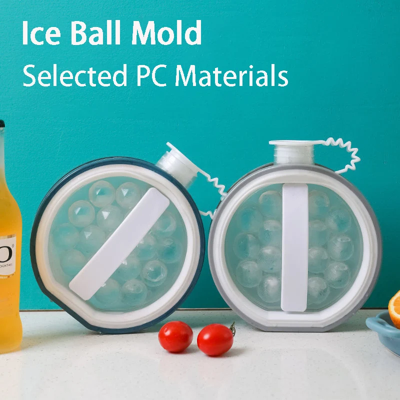 

2 in 1 Round Ice Cube Maker DIY Ice Ball Mold Water Bottle Kettle Hockey Trays for Home Whiskey Cocktail Beverage Iced cooling