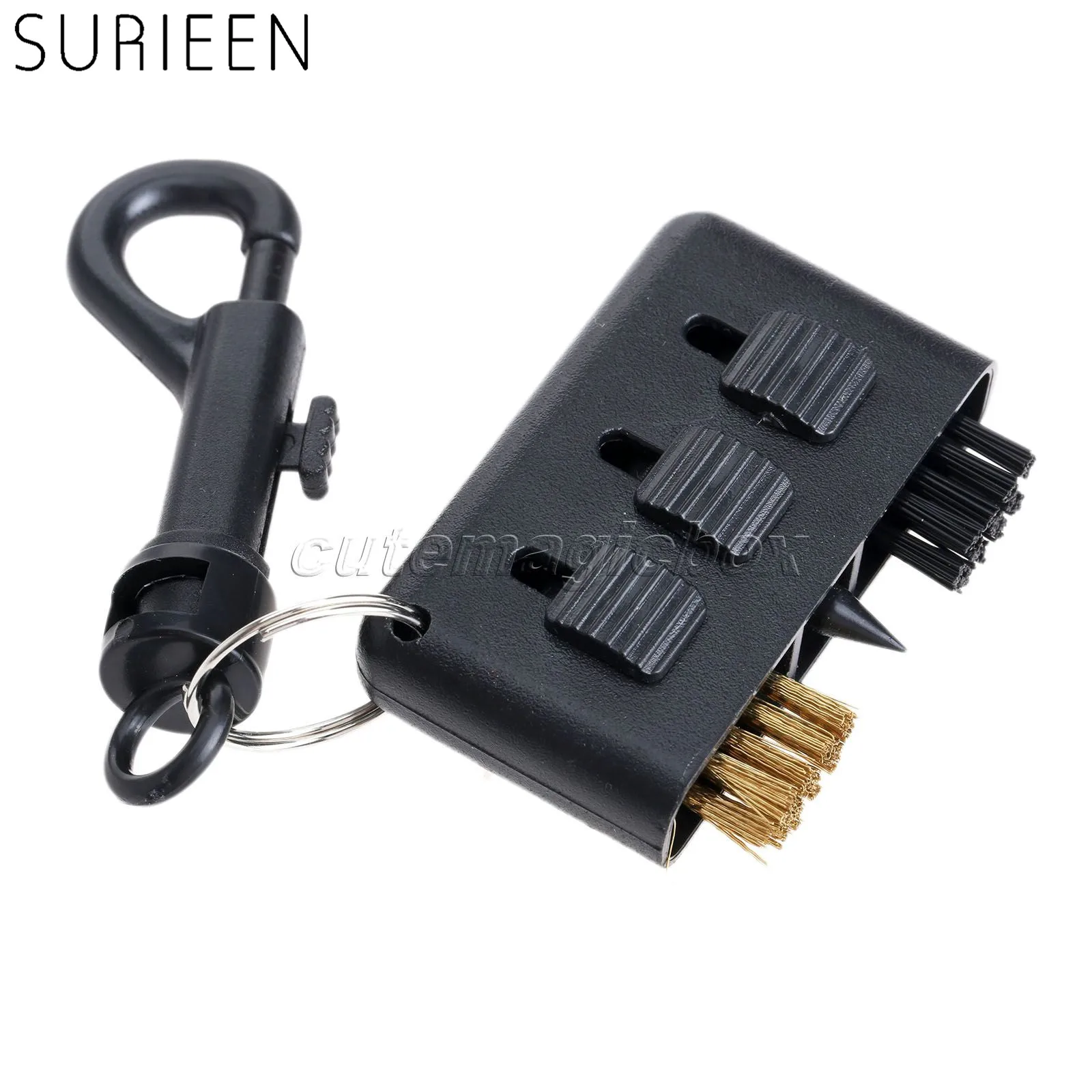 1 шт. черный латунь + нейлон упаковка 3 в гольф клуба щеточка для чистки Groove клюшки