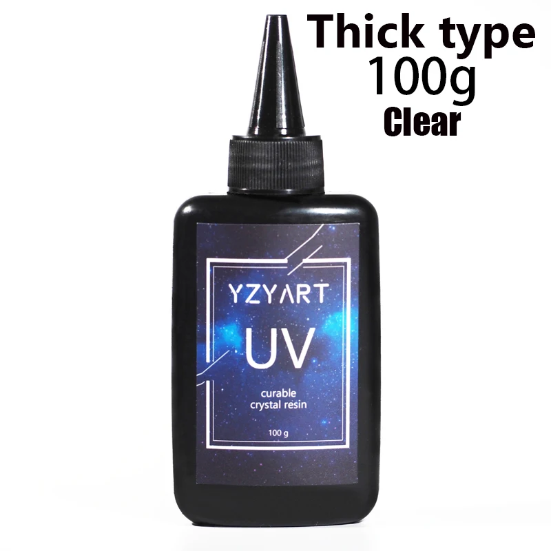 100g YZY ART UV Смола твердое ультрафиолетовое отверждение Смола солнечное лечение Активированный солнечный свет Kawaii Ремесла прозрачный тонкий/толстый тип - Цвет: 100g