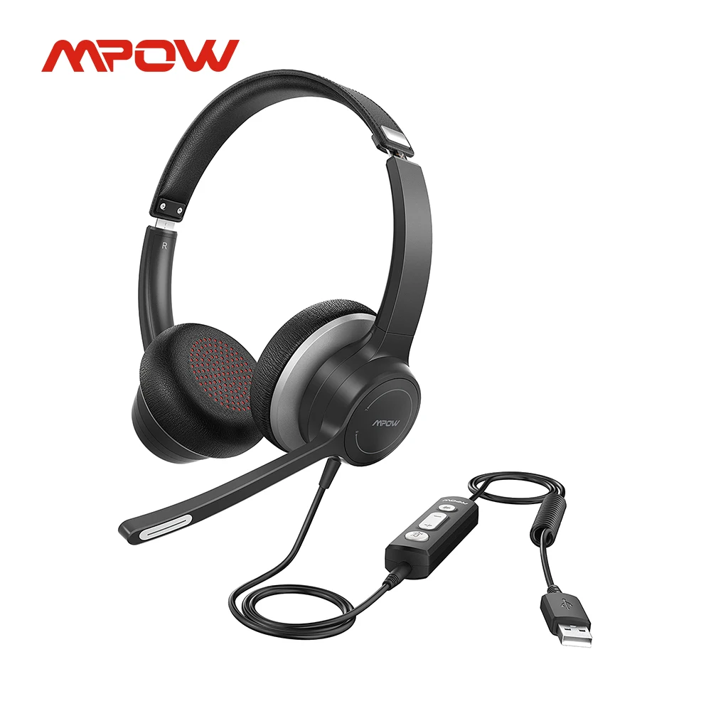 Проводная USB гарнитура Mpow HC6 Pro наушники вкладыши для компьютера с двойным