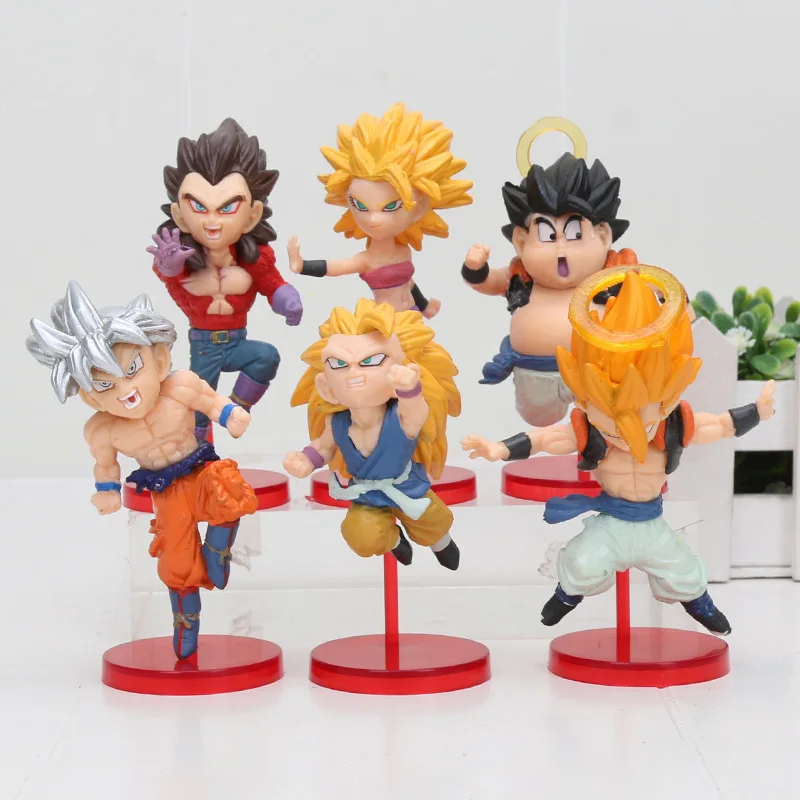 6 шт./компл. 5-7 см Dragon Ball Z Фос Сон Гоку Сын Гохан Вегета пикколо Kuririn Мастер Роши ПВХ, Коллекционная модель, футболка с рисунком персонажей игры «подарки - Цвет: 9 opp bag