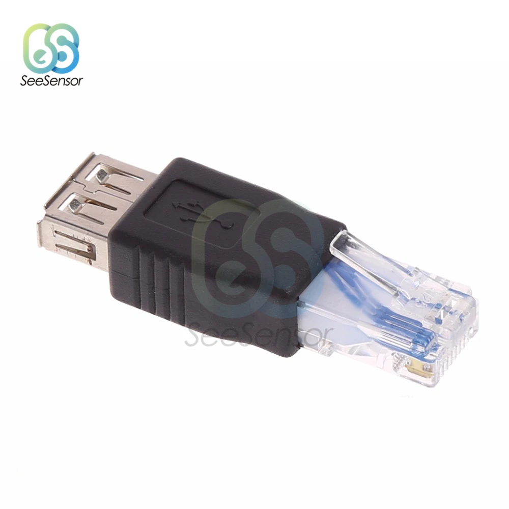 2 шт./лот USB тип A гнездо к RJ45 папа Ethernet LAN сетевой маршрутизатор розетка адаптер