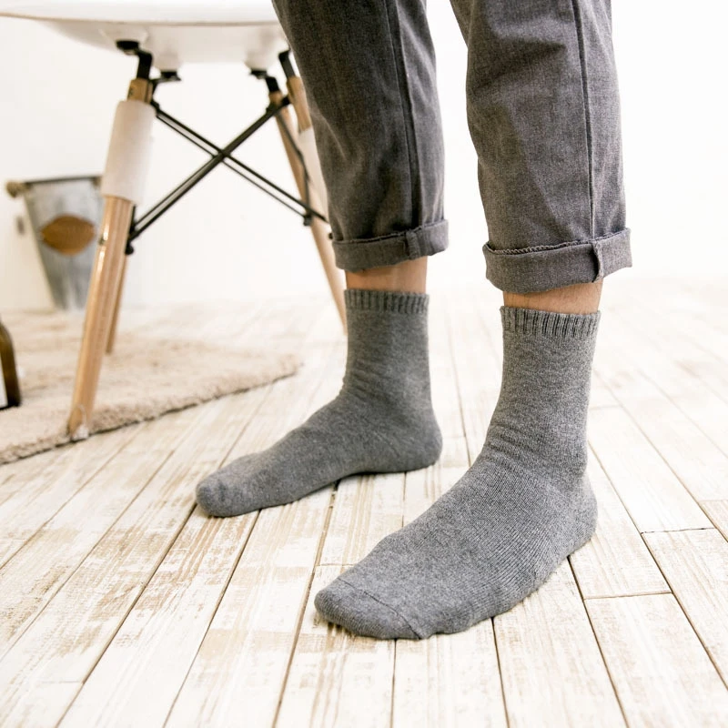 New Brand Business Casual Warm Thick Cotton Men's High Quality Cotton Socks Men's Formal Dress Socks Black For Man Autumn Winte