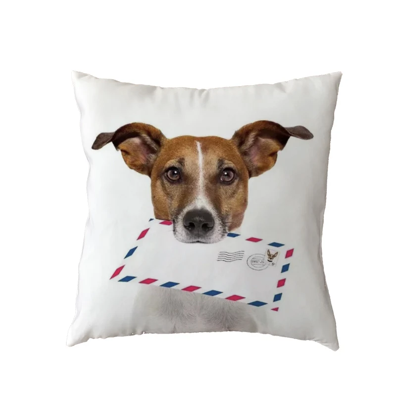 Promotion Polyester Peach Skin Dog Pillowcase Boxer Call Living Room Sofa Bedroom Car Seat Decoration Cushion Cover 45*45CM | Дом и сад