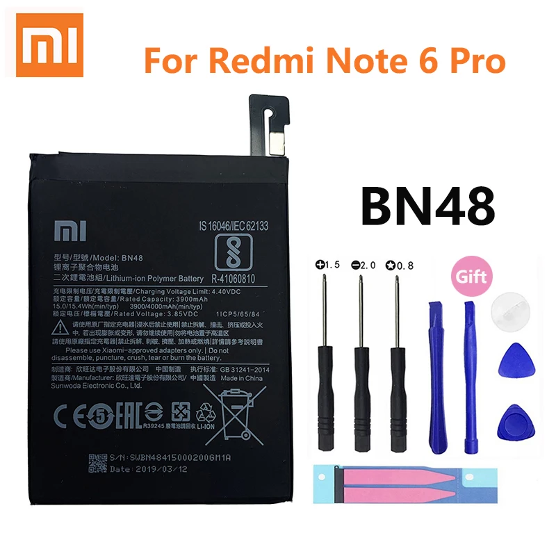 Оригинальный аккумулятор Xiao Mi BN48 для Xiaomi Note 6 Pro 6Pro Note6 высококачественные сменные