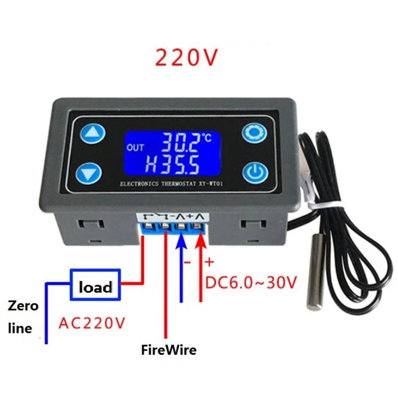

XY-WT01 Precision Digital Display Temperature Controller Module Digital Thermostat LCD Display Heat Dissipation
