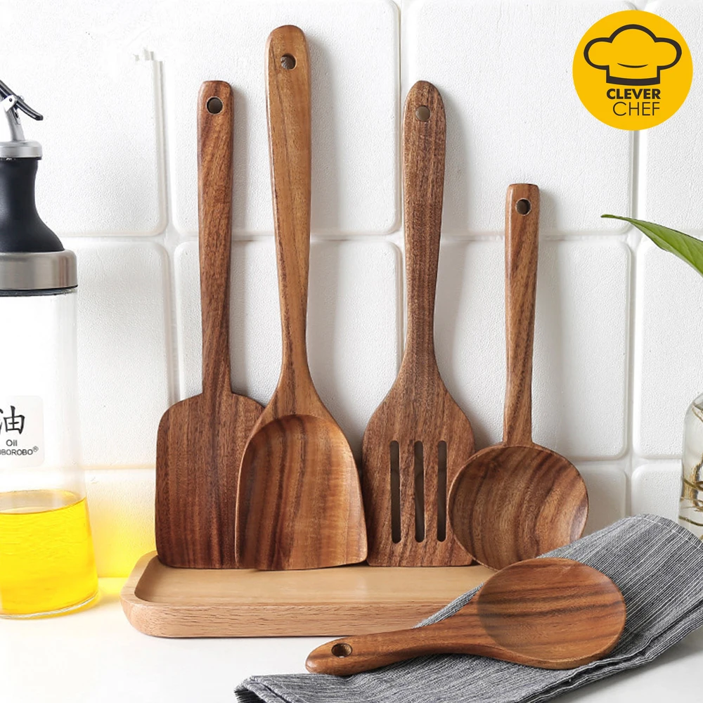 Тиковая деревянная посуда из натурального дерева ложка Тернер дуршлаг для риса