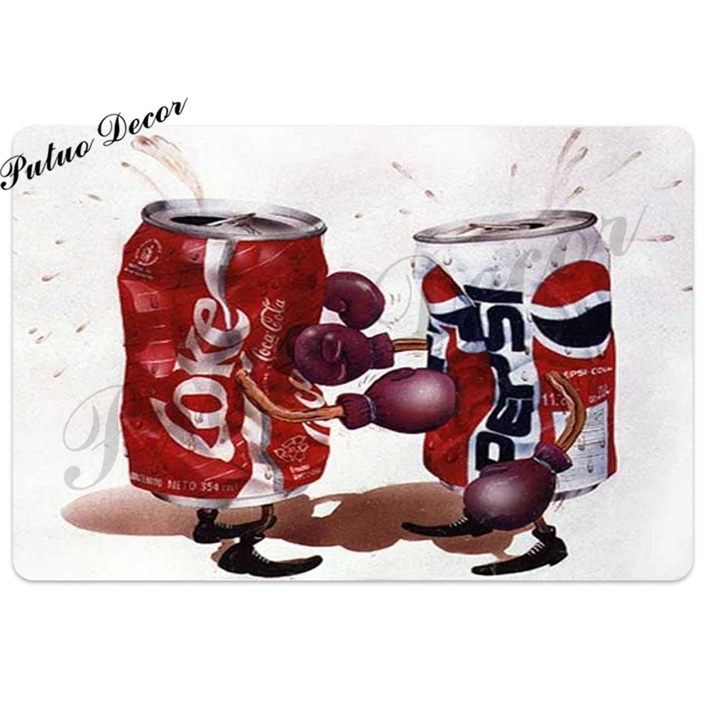 

COLA FIGHT Funny Metal Tin Sign Poster Wall Decor (8" X 12")
