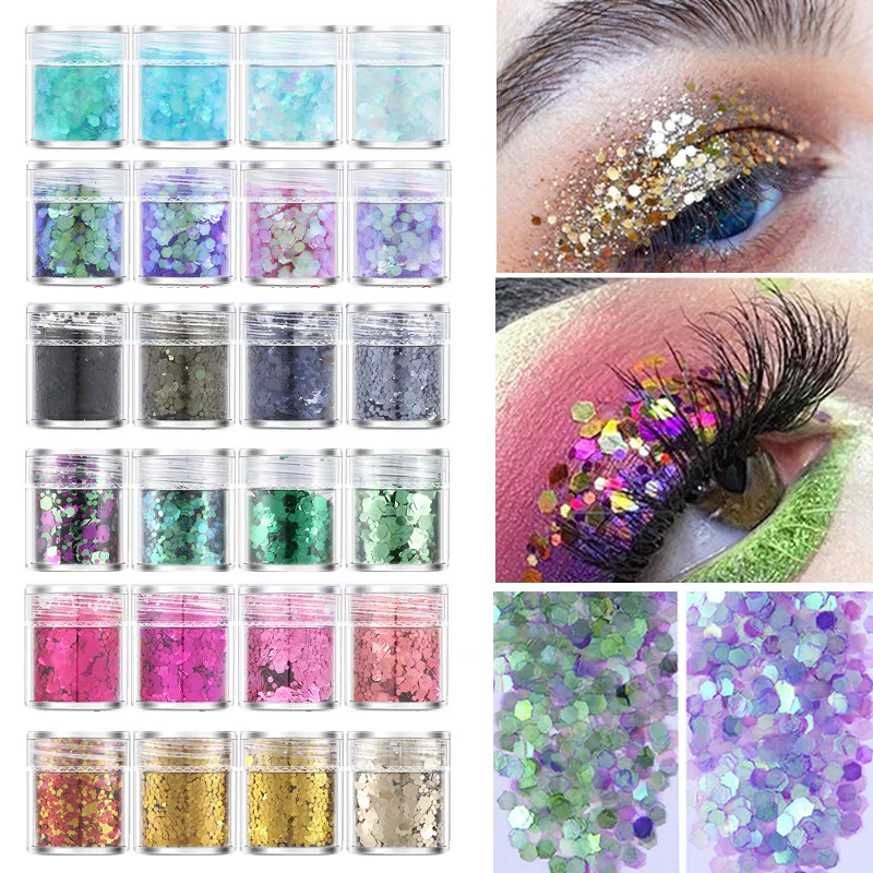 

4 Boxes Nail Sequins Holographic Nail Glitter Face Hair Makeup Gradient Manicure Shine Paillettes 3D Eye shadow Sequins for Nail