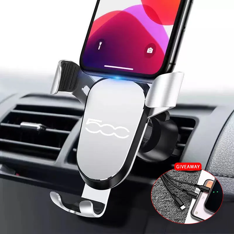metal phone holder car air outlet holder mobile phone personality bracket support for fiat 500 500 c aegean panda uno tipo doblo free global shipping