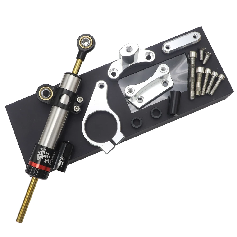 Мотоциклетный демпфер руля стабилизатор Регулируемый Линейный с кронштейном