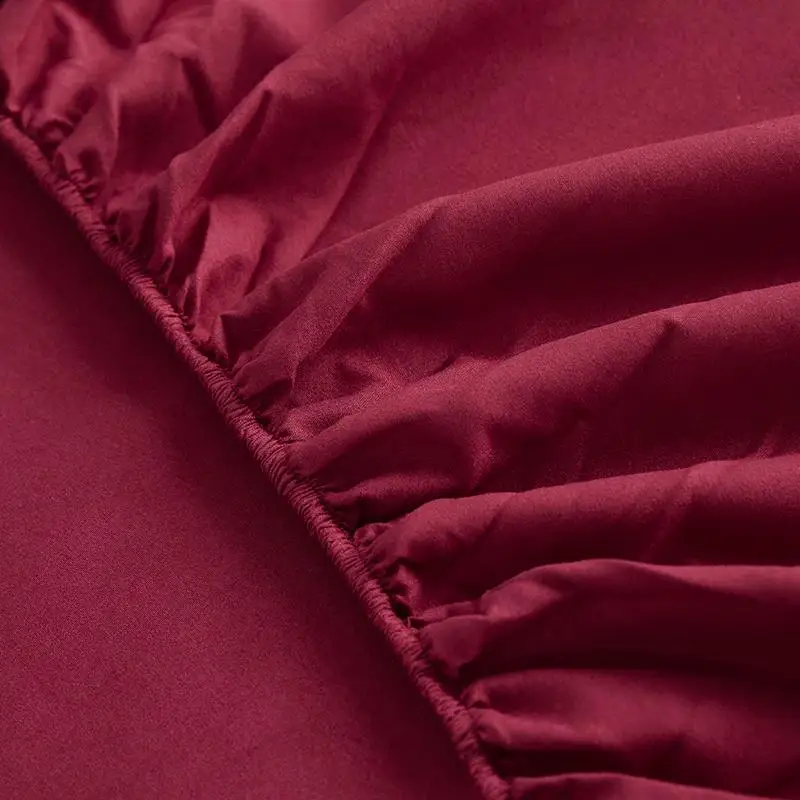 

51 New Product 3pcs 100%Polyester Solid Fitted Sheet Mattress Cover Four Corners With Elastic Band Bed Sheet And Pillowcases