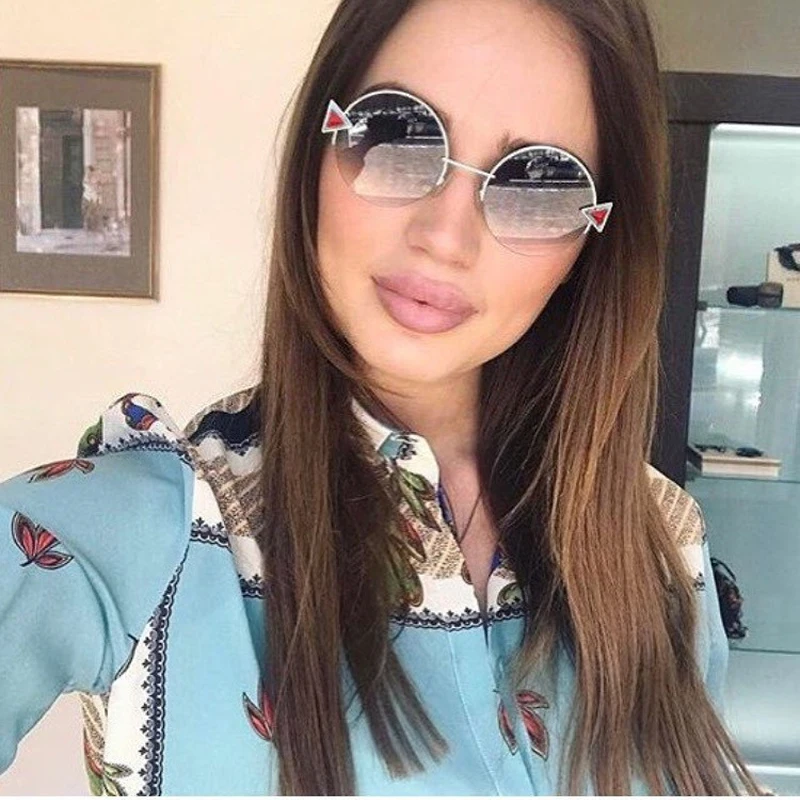 Роскошные Металлические Круглые Солнцезащитные очки с кристаллами 2019 брендовые