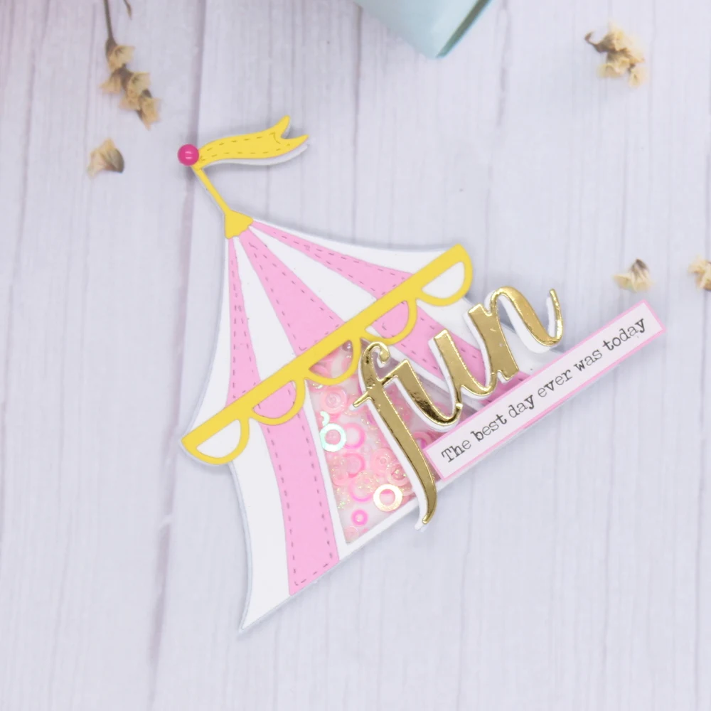 

ZLDECOR цирковая палатка шейкер металлические режущие штампы трафареты для «сделай сам» Скрапбукинг декоративное тиснение «сделай сам» бумаж...