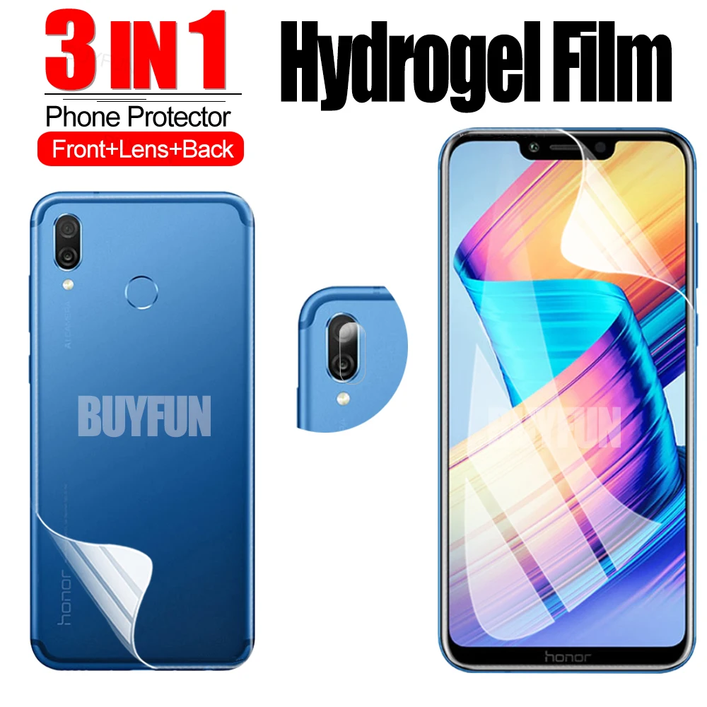

3-in-1 Hydrogel Film For Huawei Honor Play Screen Protector Camera Protective Glass For honor 9 9a 9c v30 screen Lens film