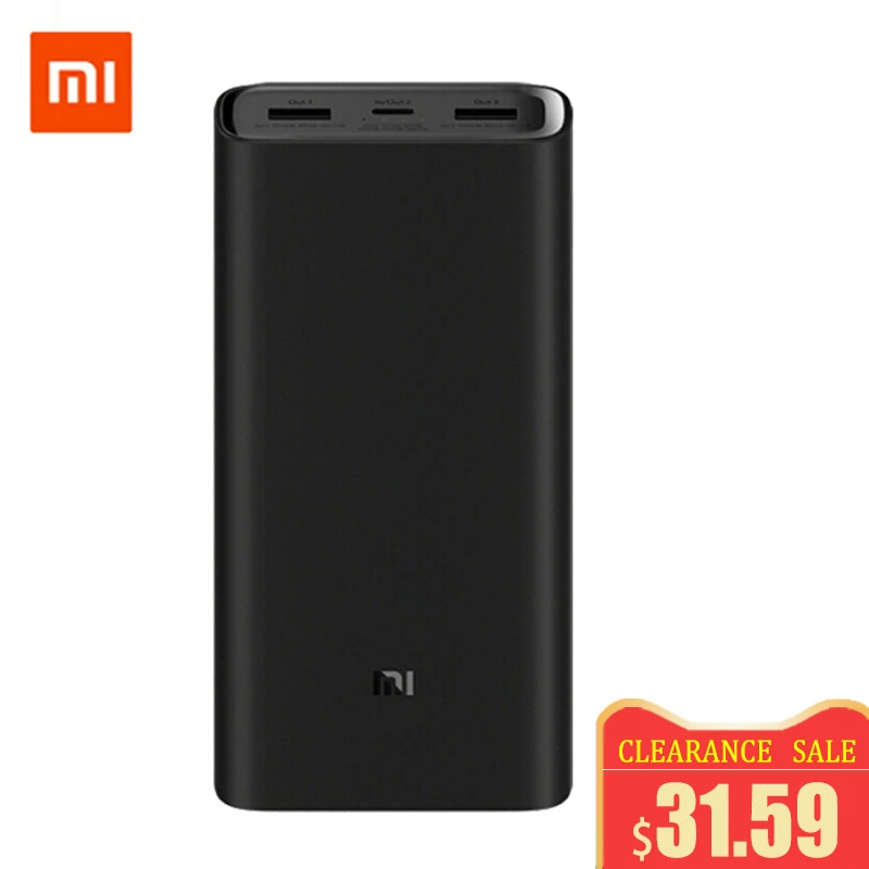 Xiao mi power Bank 3 20000 мАч Pro PLM07ZM с тройным выходом USB C 45 Вт двустороннее быстрое зарядное