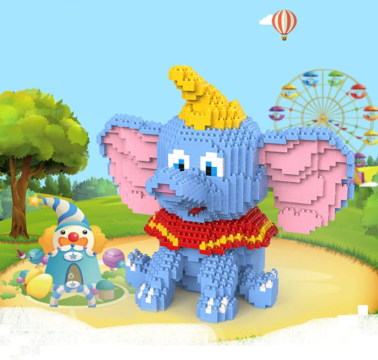 

1787pcs 1022 Mini Blocks Cartoon Dumbo Model Building Bricks Cute Elephant Plastic Educational Toys for Children Gifts