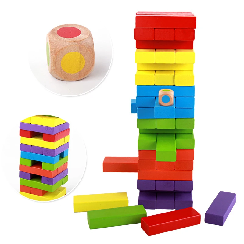 

51pcs/set Large Size Wooden Domino Building Blocks Toys Tower Game Baby Educational Toy for Children Dominoes Stacking Train Toy
