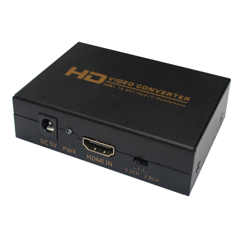Hdmi к dvi + spdif/наушники HDMI DVI аудио видео конвертер коробка адаптер с адаптером