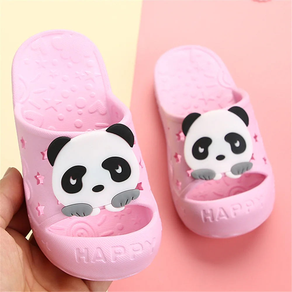 Босоножки для дома тапочки с защитой пальцев панда единорог девочек и мальчиков