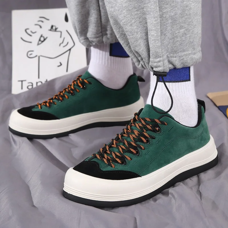 Кеды мужские плоская Вулканизированная подошва высокие берцы на шнуровке