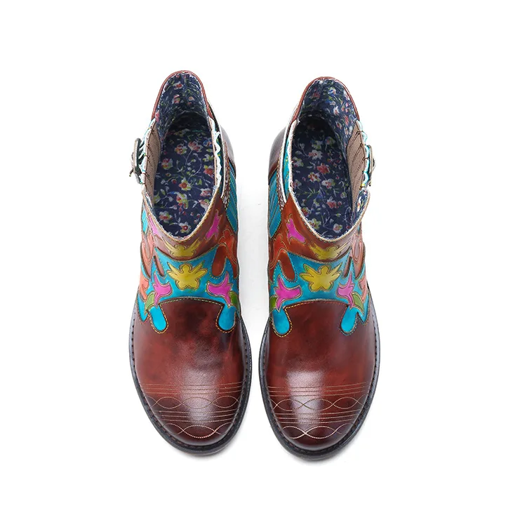 Западная пастушка ботинки женская обувь ботильоны из натуральной кожи в стиле