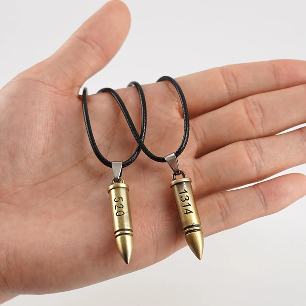 1 шт Панк моделирование 3D ожерелье с пулей на вощеном шнуре из цепь 1314 520 Пара