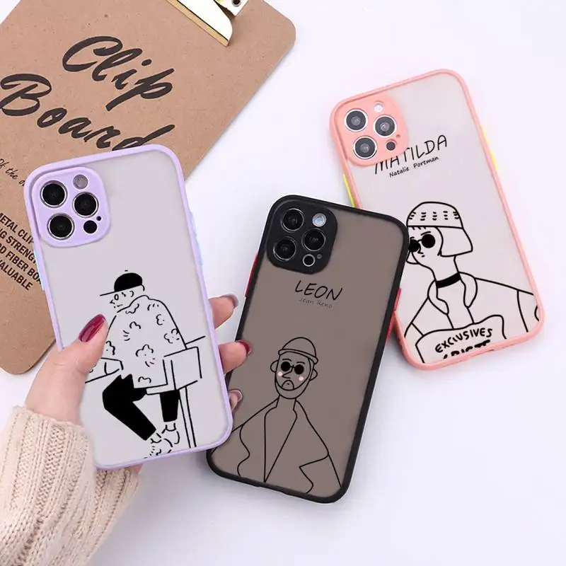 

2018 Killer Leon Phone Case For iPhone 12 11 Mini Pro XR XS Max 7 8 Plus X Matte transparent Back Cover