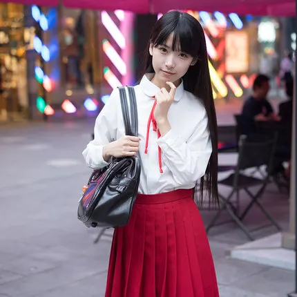 

Japanese School Uniforms Anime Cos Sailor Suit Tops+tie+skirt Jk Navy Style Lovely Students Clothes For Girl Clothing Free Socks