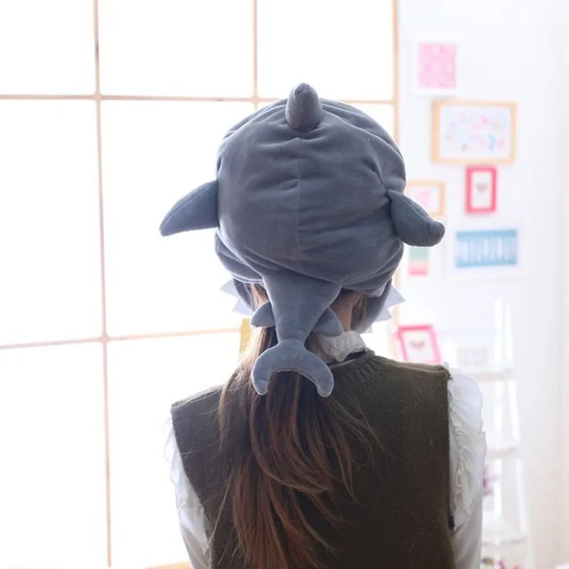 Зимняя милая плюшевая шапка 2019 головной убор акулы фото реквизит плюшевый