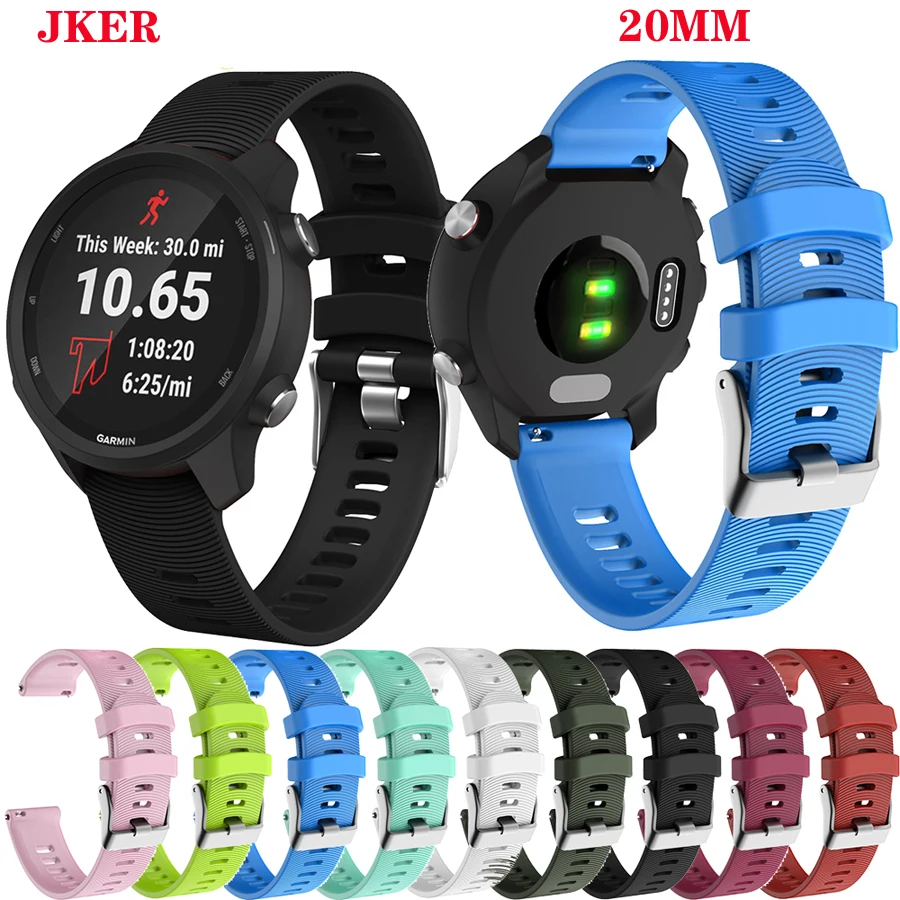 20 мм силиконовый ремешок для часов Garmin Forerunner 245 245M 645 Vivoactive 3 Vivomove HR умный Браслет