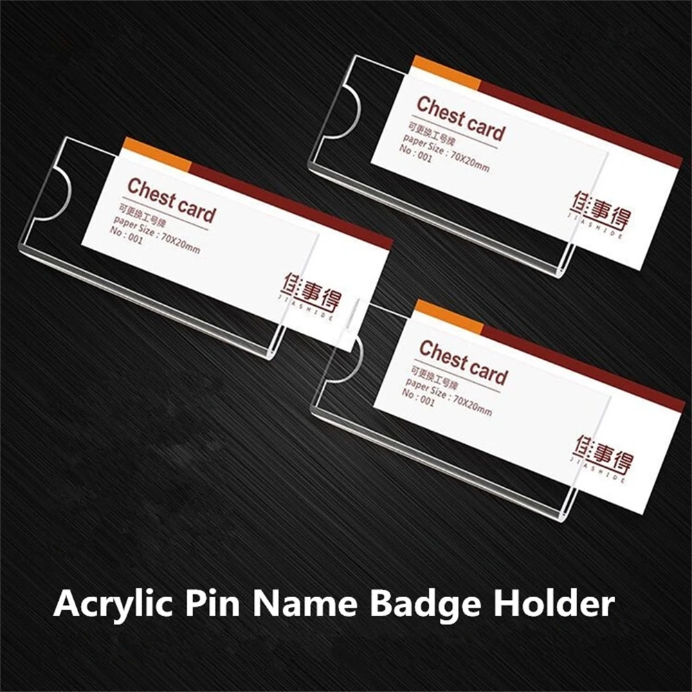

5 Pieces Magnetic Name Badge Holders Tags Kit Clear Acrylic Mini Sign Display Holder Name Label Business Name Tag/id Badge Clip