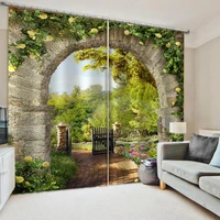 luxury blackout 3d window curtain for living room nature scenery curtains 3d stereoscopic curtains