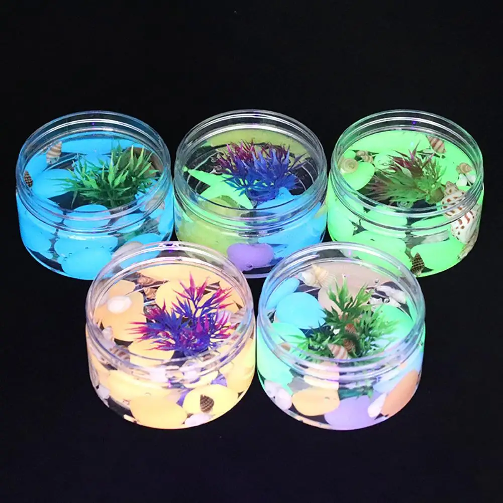 Слайм детский люминесцентный игрушка из водорослей подводный мир светится в