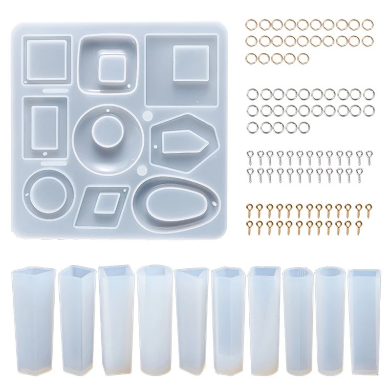 

1 Set Crystal Epoxy Resin Mold Kit Keychain Earrings Pendants Silicone Mould DIY Crafts Jewelry Making Material Casting Tools