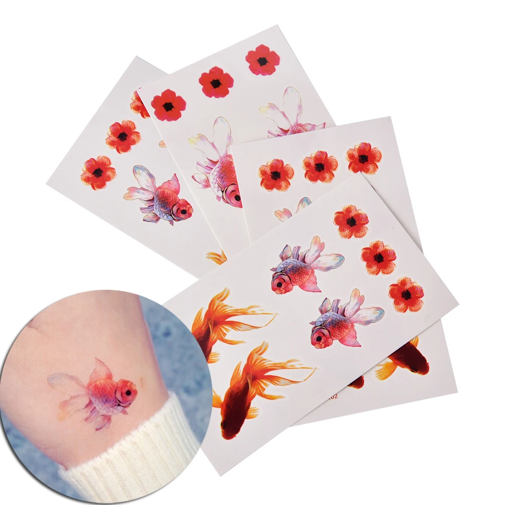1 лист поддельные татуировки водонепроницаемые Временные 3D Розовая Золотая