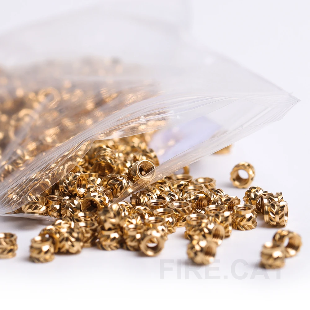 M2 M2.5 M3 Female Brass Thread Knurled Nuts Assortment Kit 250 500 Pcs Threaded Insert Embedment Nut for 3D Printing Injection |