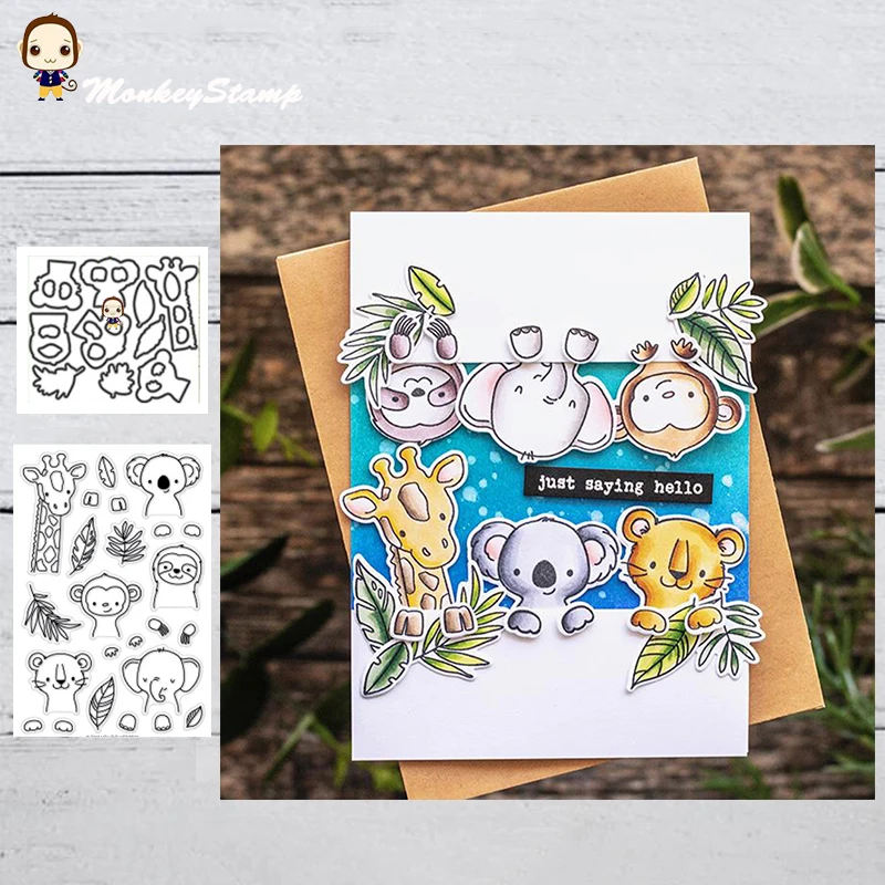 MonkeyStamp Лес Животные металлические штампы и для DIY скрапбукинга фотоальбома