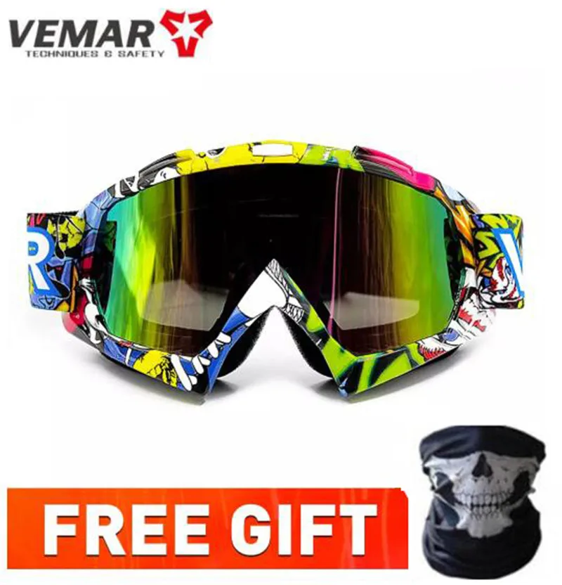 

Motocross Ski Glasses Sunglasses Replaceable Lens Goggles Scooter Biker Colorful Lens Racing Eyewear Windproof