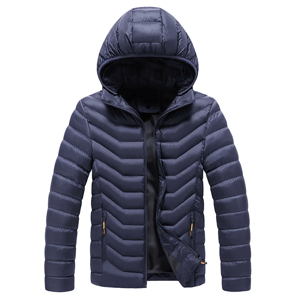 Winter Warm Casual Jacket Parkas Men Autumn Fashion Streetwear Men Parkas Windproof Hooded Slim Solid Coat Men