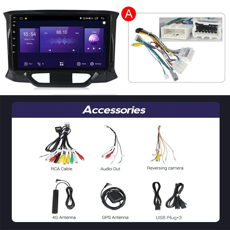 

Mekede 7862 Series 6GB+128GB QLED 1280*720 Carplay Android 10.0 Car Multimedia Player For LADA Xray X ray 2015 - 2019 GPS Navi