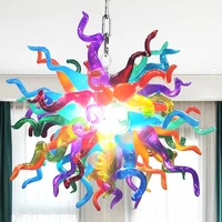 nordic murano glass chandelier light hanging lighting colorful chandelier for living room bedroom children room home light