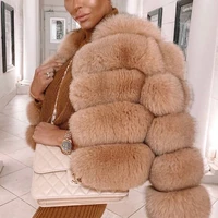 faux fox fur coat women winter luxury overcoat fur jacket outerwear short fur coat 34 sleeve plush thick 2020 fur outwear